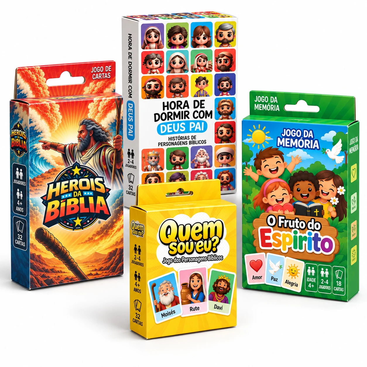 Kit completo com os quatro materiais bíblicos